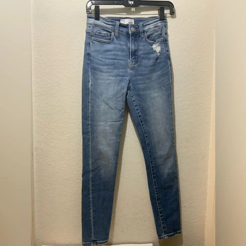 ✨Vervet Mid Rise Distressed Ankle Skinny Jeans Style#VT765 Size 25